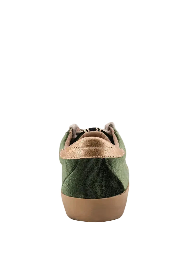 Paula Sneaker - Olive Velvet