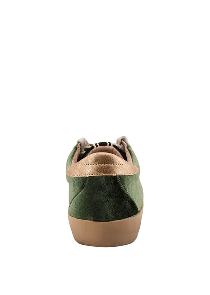 Paula Sneaker - Olive Velvet