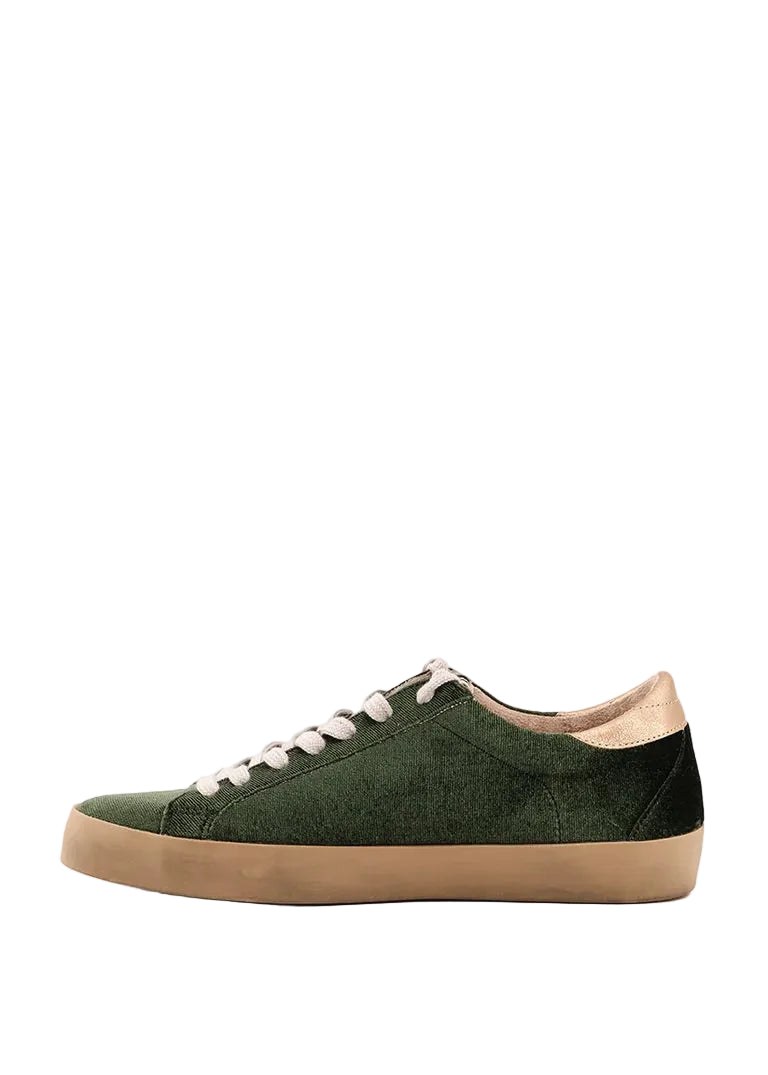 Paula Sneaker - Olive Velvet