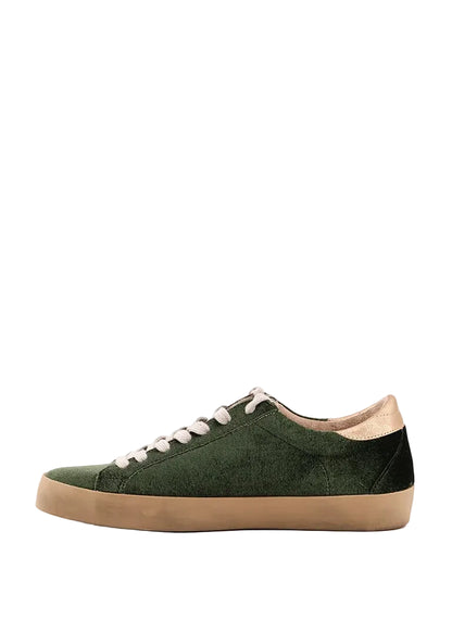 Paula Sneaker - Olive Velvet