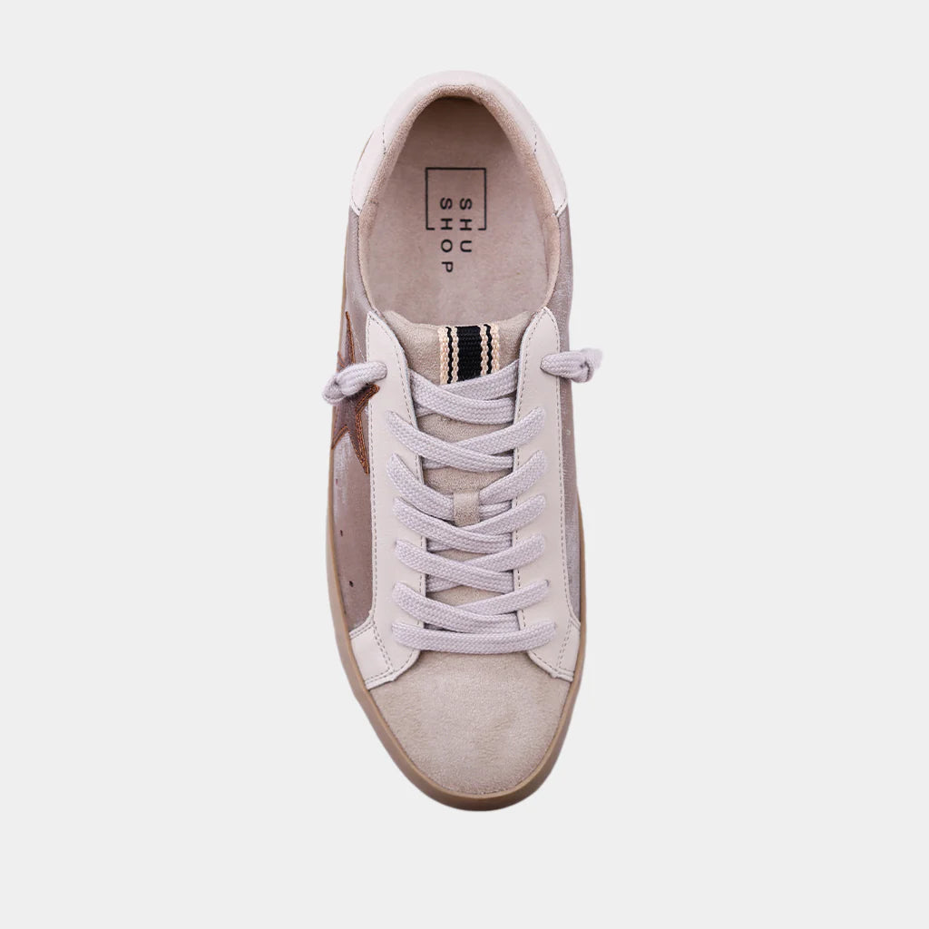Paula Sneaker - Taupe Denim