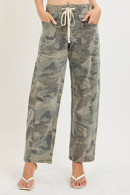 Risen Slouchy Crop Barrel Camo Pants