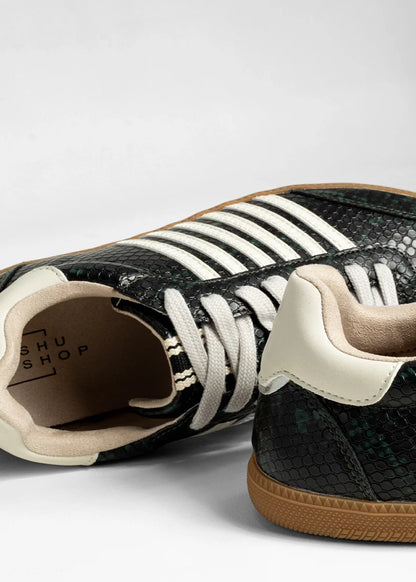 Stevie Sneaker - Dark Green Snake