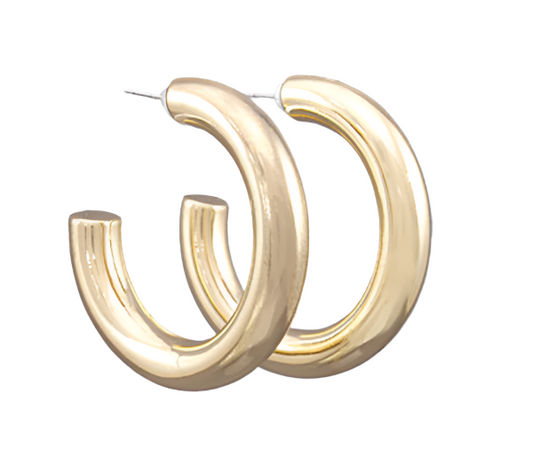 Tube Hoops - Gold