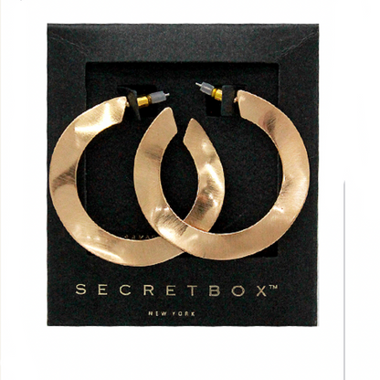 Brushed Wavy Hoops - Gold, Silver