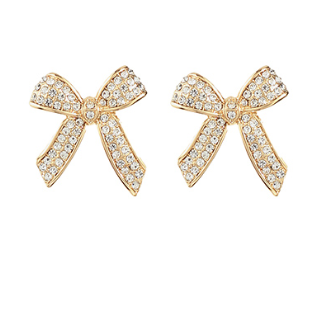 Ribbon & Pae Crystal Earrings