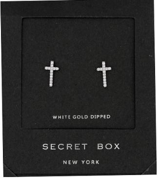 Paved CZ Cross Studs