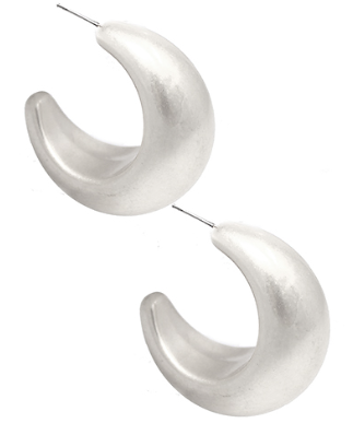 Chunky Metal Hoops - Worn Silver