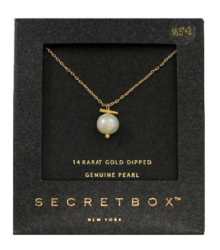 Genuine Pearl & Gold Bar Necklace