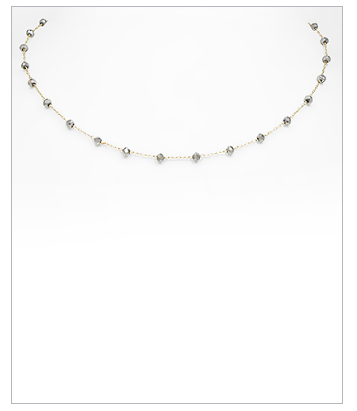 Glass Bead Chain Choker - Hematite