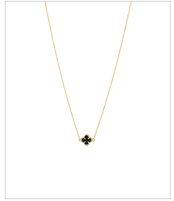 Quatrefoil Pendant Necklace - Black