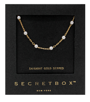 Pearl Station Chain Necklace - Gold