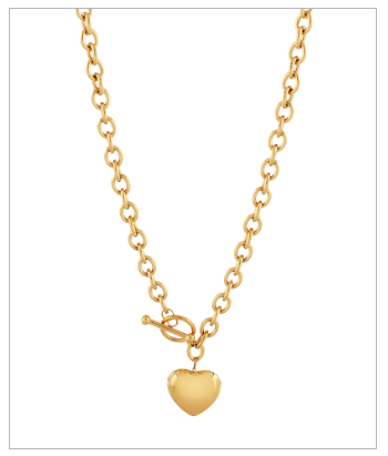 Bold Heart & Chunky Chain Necklace