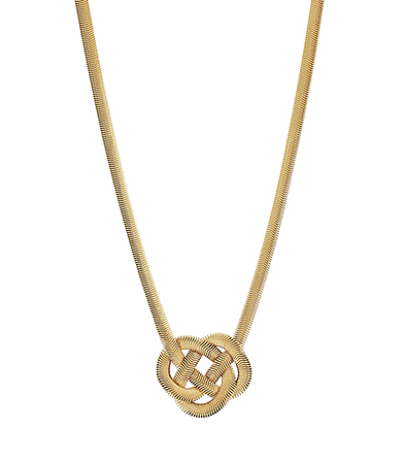 Pretzel Shape Snake Chain Choker - Gold