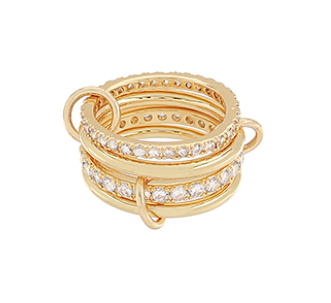Pave CZ & Plain Ring Set
