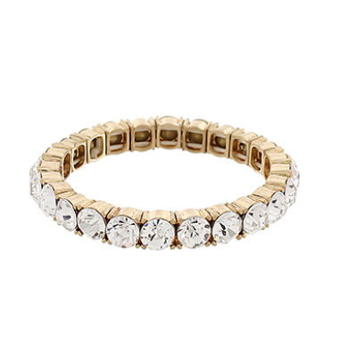 Pave Stone Bracelet - Clear/Gold