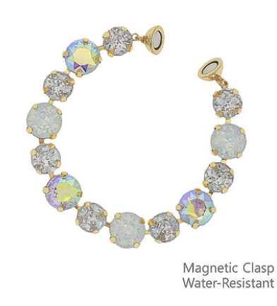 Graduated Crystal Magnetic Bracelet - Clear/Ab/Gold