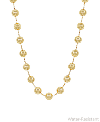 Beaded Ball Necklace - Gold