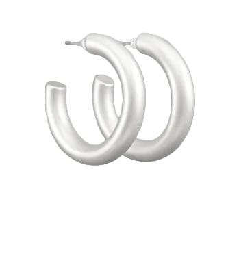 Tube Hoops - Matte Silver