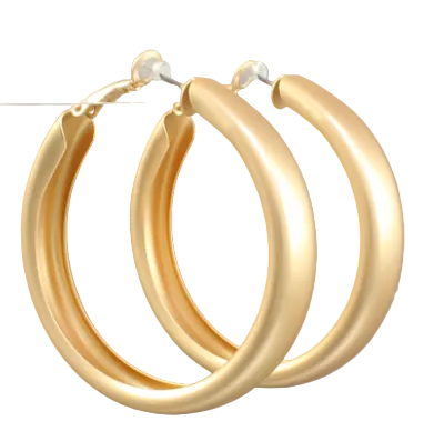 50mm Thick Hoops - Matte Gold