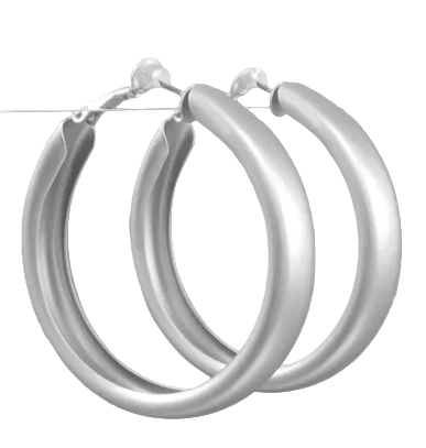 50mm Thick Hoops - Matte Silver