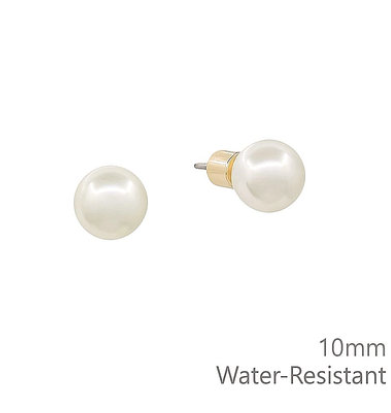 8mm Pearl Earrings - Water resistant