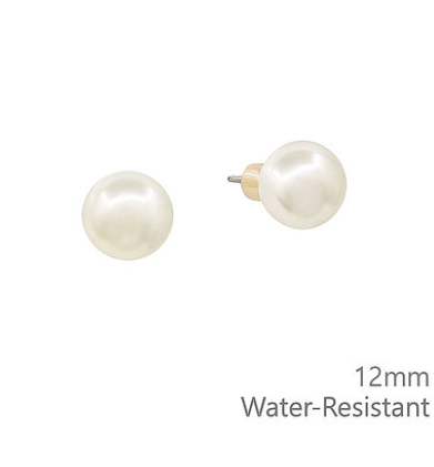 12mm Pearl Earrings - Water resistant