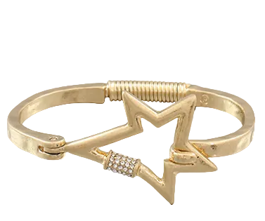 Crystal Star Hammered Carabiner Bracelet - Assorted