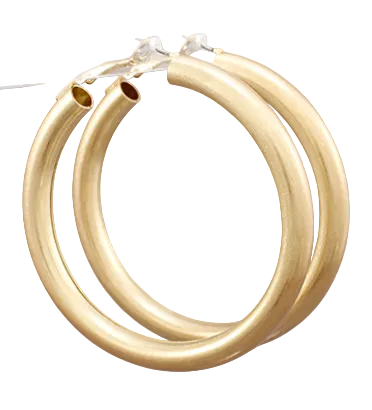 60MM Tube Hoops - Worn Gold