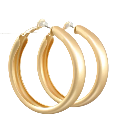 50MM Thick Hoops - Matte Gold