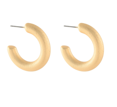 30MM Thick Hoops - Matte Gold
