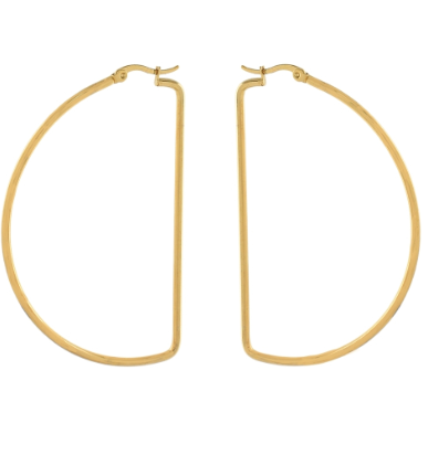 Half Moon Outline Earrings - Gold