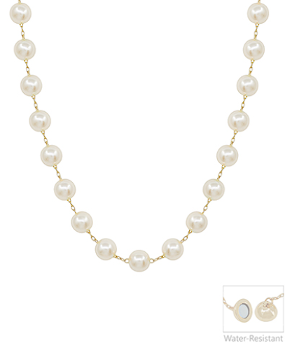 10MM CCB Statement Necklace - Cream/Gold