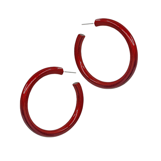 45MM Metallic Coated Hoops- Burgundy