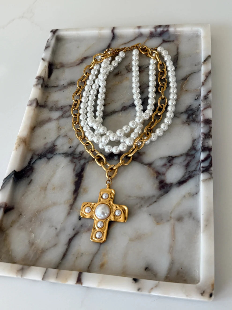 ChanSuttPearls Paris Necklace - Gold/Pearl