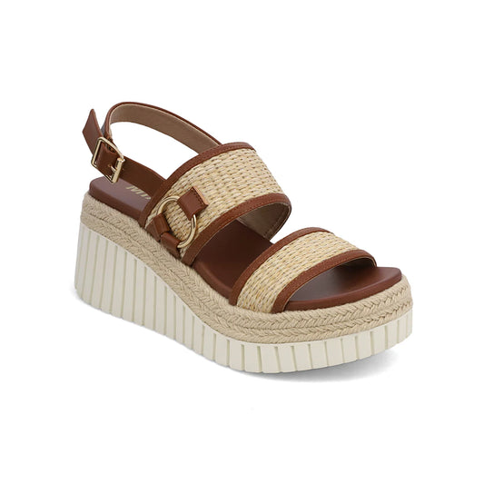 Mia Yuris Wedge - Cognac/Natural