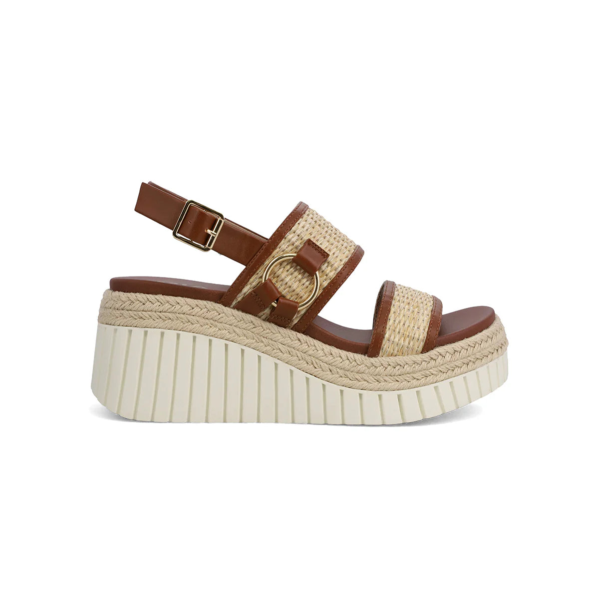 Mia Yuris Wedge - Cognac/Natural