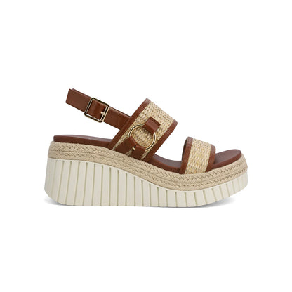 Mia Yuris Wedge - Cognac/Natural