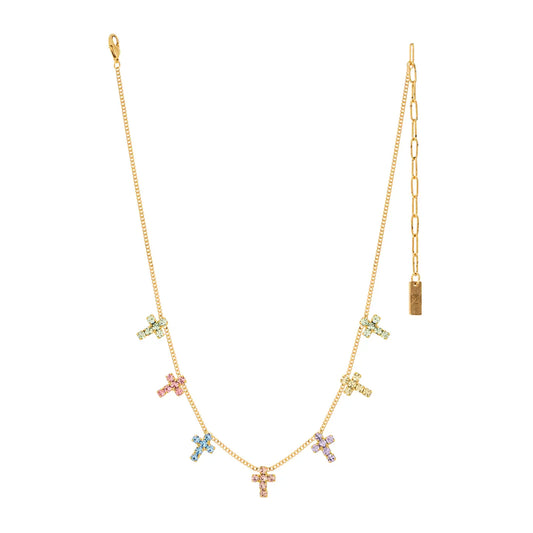 TOVA Multi Cross Necklace - Fairy Dust