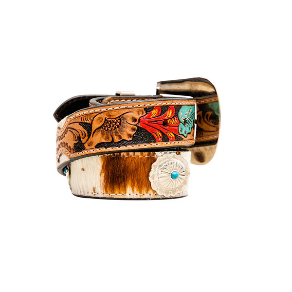 Cummerband Hand Tooled Concho Belt