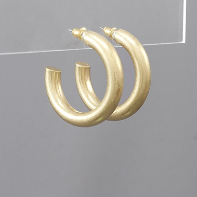 Tube Hoops - Matte Gold