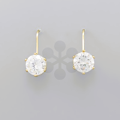 Secret Box CZ Earrings - Gold/Clear
