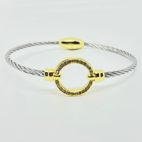 Crystal Circle Cable Bracelet