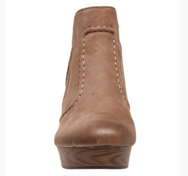 Pam Wedge Bootie -Taupe