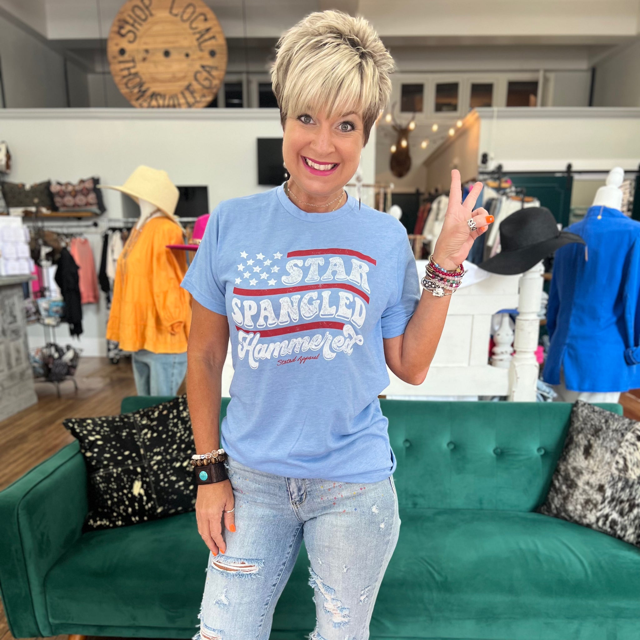 Star Spangled Hammered Tee