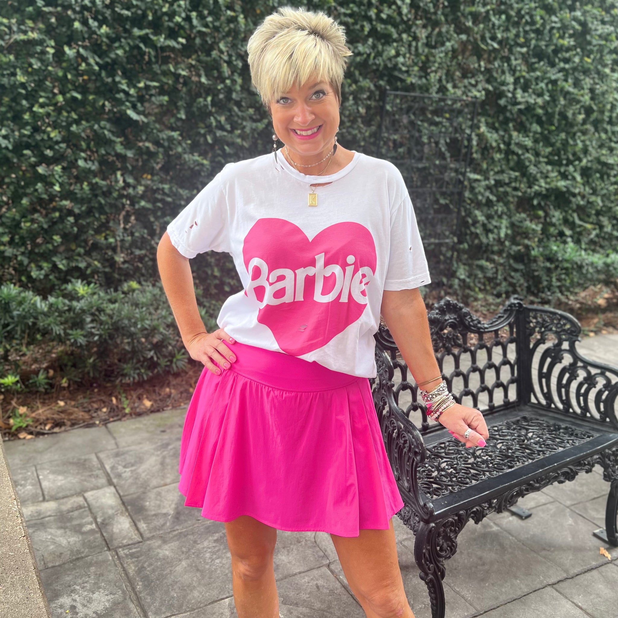Barbie Heart Tee Distressed