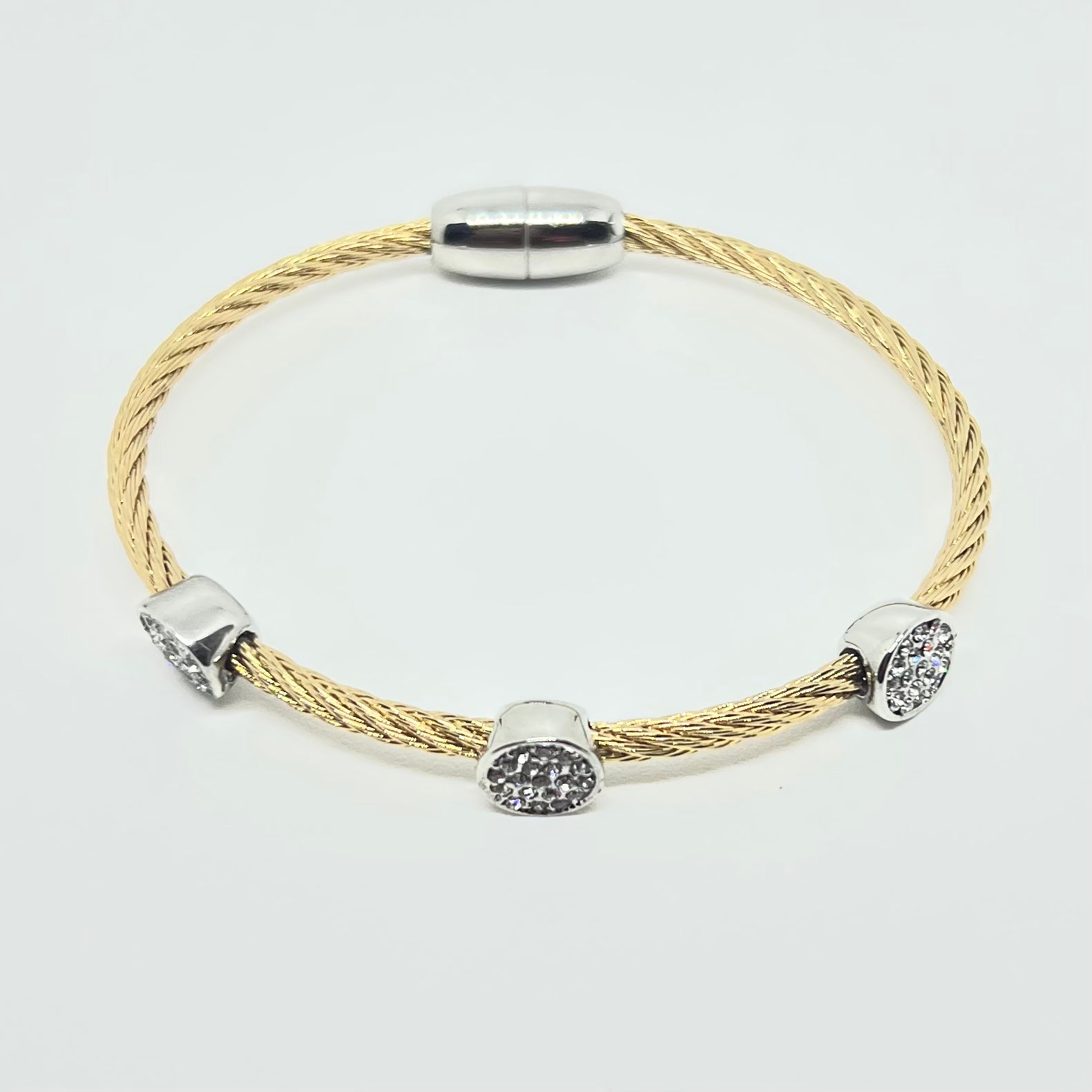 Pave Disc Cable Bracelet
