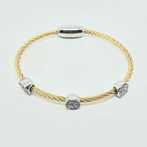 Pave Disc Cable Bracelet