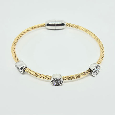 Pave Disc Cable Bracelet