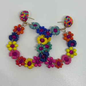 Sequin & Bead Flower Earring